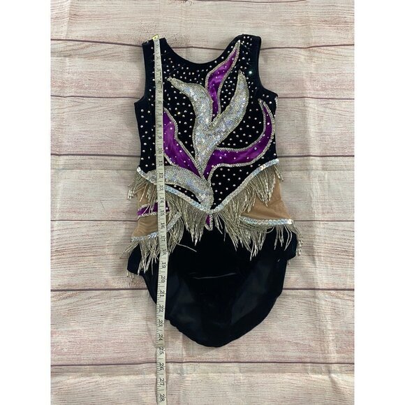 Motionwear Women's Rythmic Gymnastics Tassled, Embellished Leotard - S - Picture 3 of 13